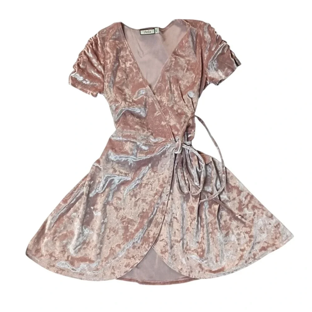 2Bella Boutique‎ girls velvet wrap around dress SKUK047